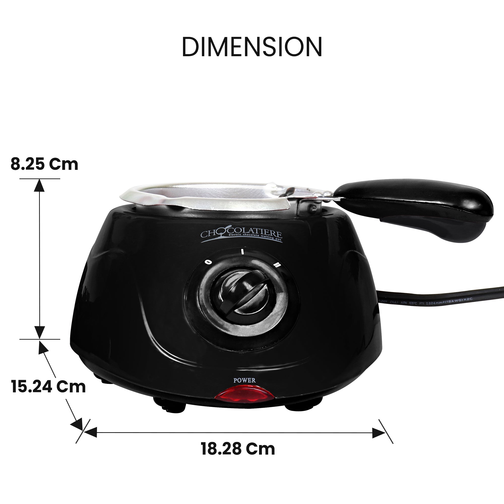 Total Chef Chocolatiere Electric Melter for Chocolate and Candy, Fondue Pot, DIY Candy Maker with 32 Piece Accessory Kit, 250g (Black)