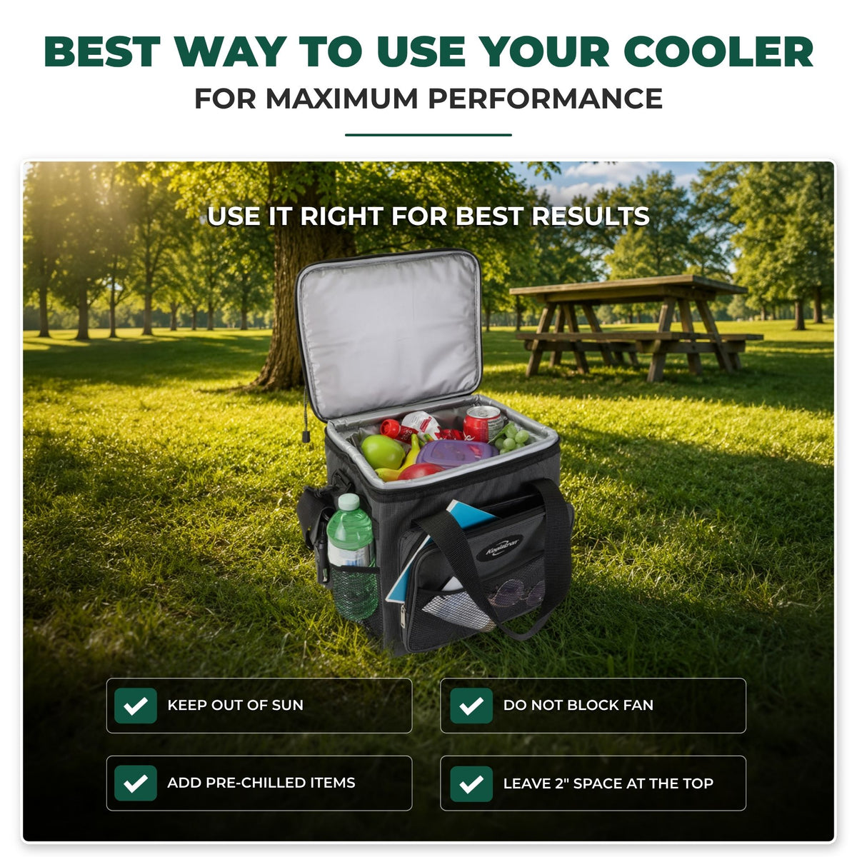 Koolatron 12V Electric Cool Bag 13L Portable Car Fridge, Thermoelectric Soft Cool Box with Adjustable Strap, Foldable Iceless Cool Bag for Car, Caravan & Camping Travel
