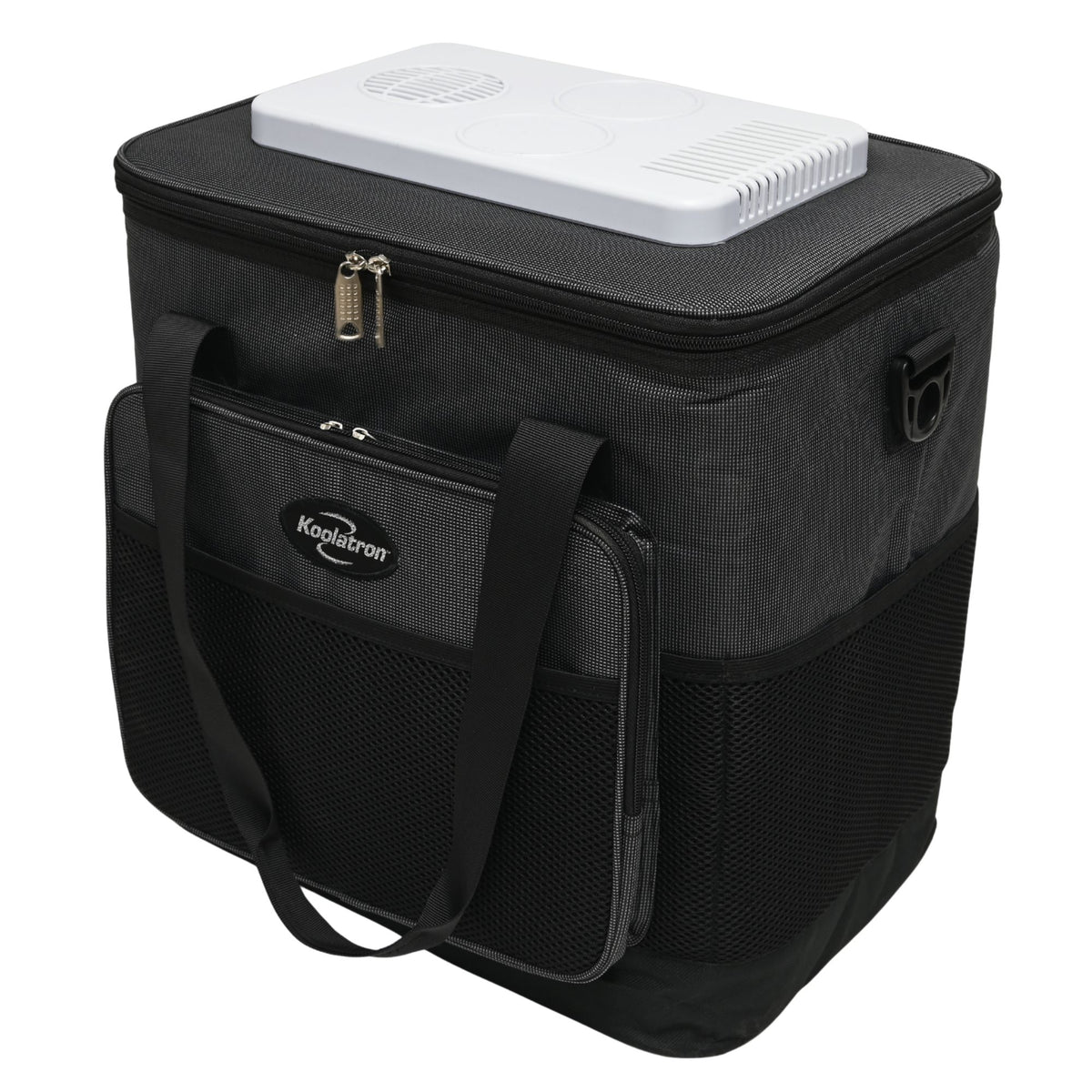 Koolatron 12V Electric Cooler Bag 25L Portable Car Fridge, Thermoelectric Soft Cooler with Adjustable Strap, Foldable Iceless Cooler Bag for Car, Camping, Travel