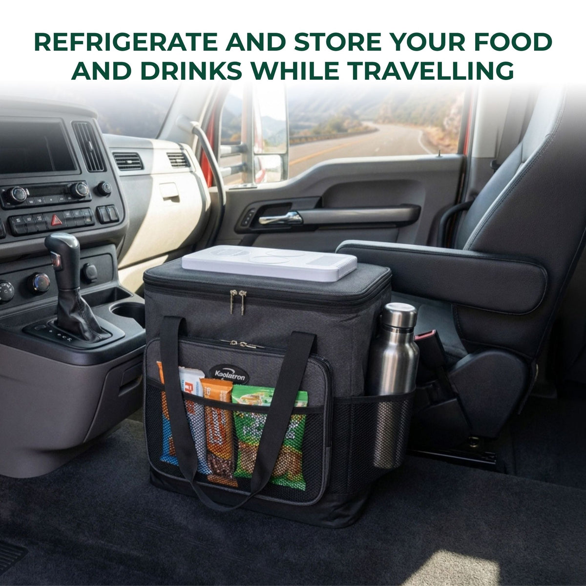 Koolatron 12V Electric Cooler Bag 25L Portable Car Fridge, Thermoelectric Soft Cooler with Adjustable Strap, Foldable Iceless Cooler Bag for Car, Camping, Travel
