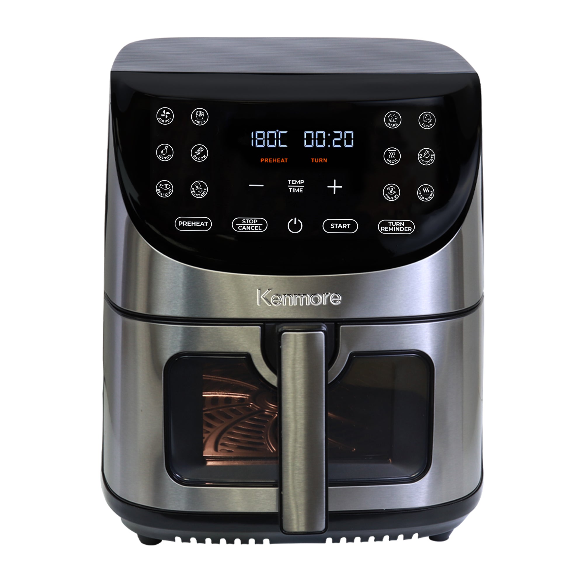Kenmore 7.8 L Air Fryer, 1700W, 12 Preset Cooking Functions, Digital Touch Screen, Programmable Temperature & Timer, Stainless Steel