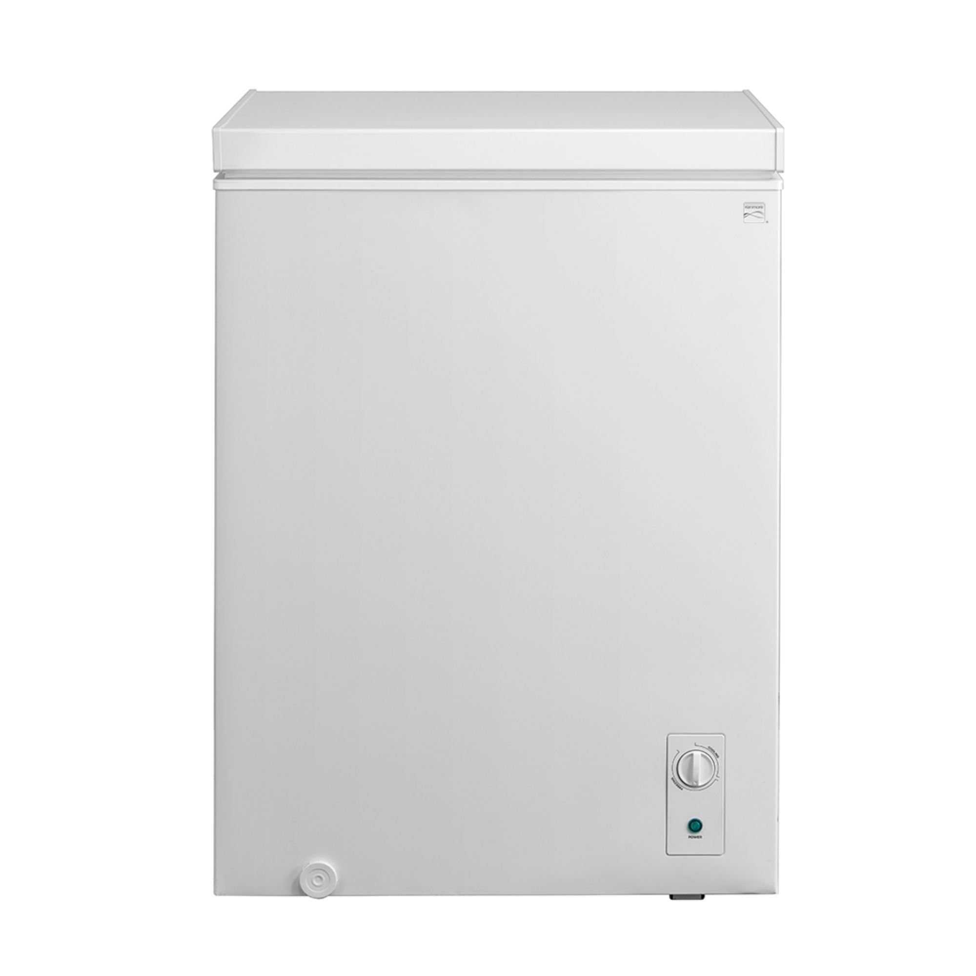 Kenmore convertible chest freezer, closed, on a white background