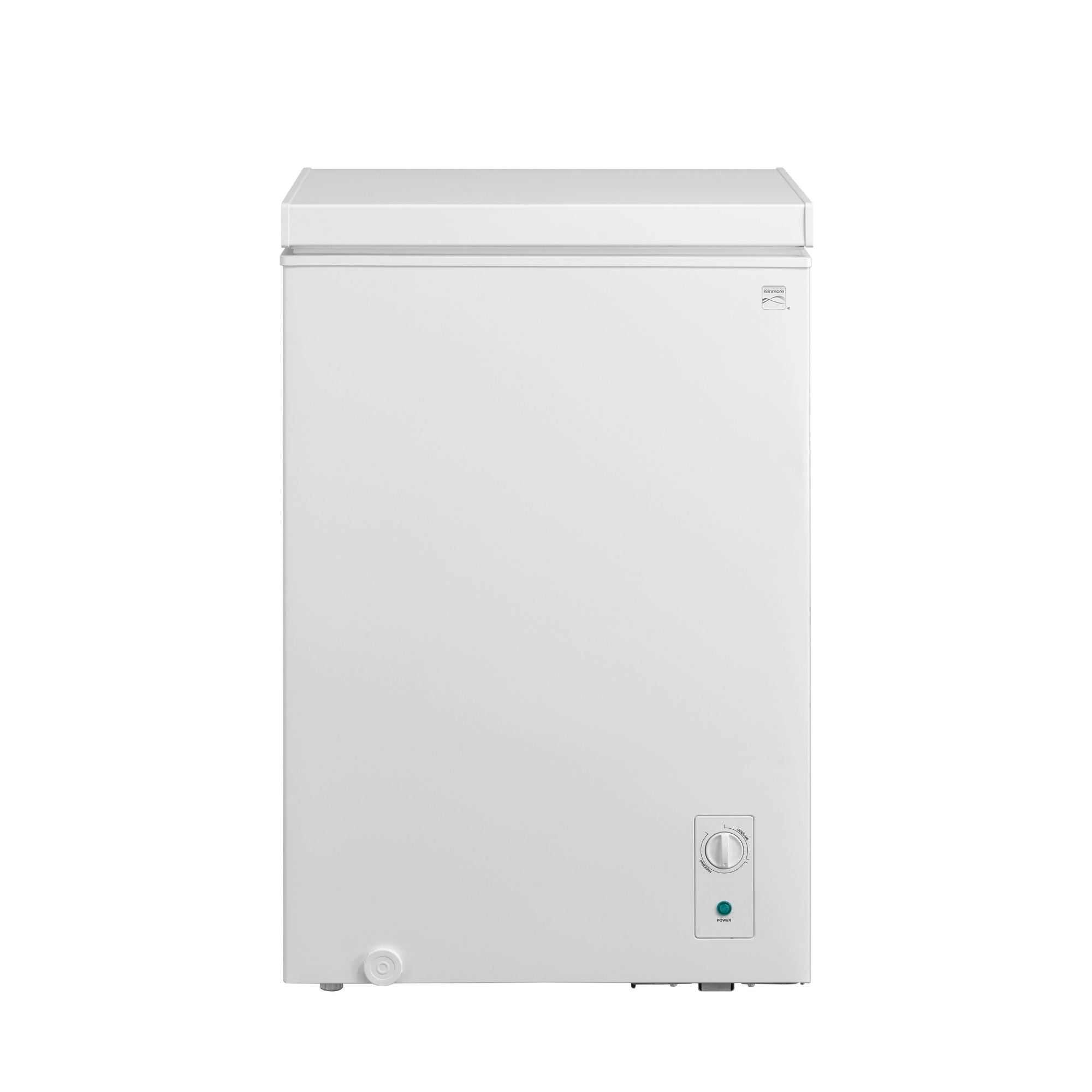 Kenmore convertible chest freezer, closed, on a white background
