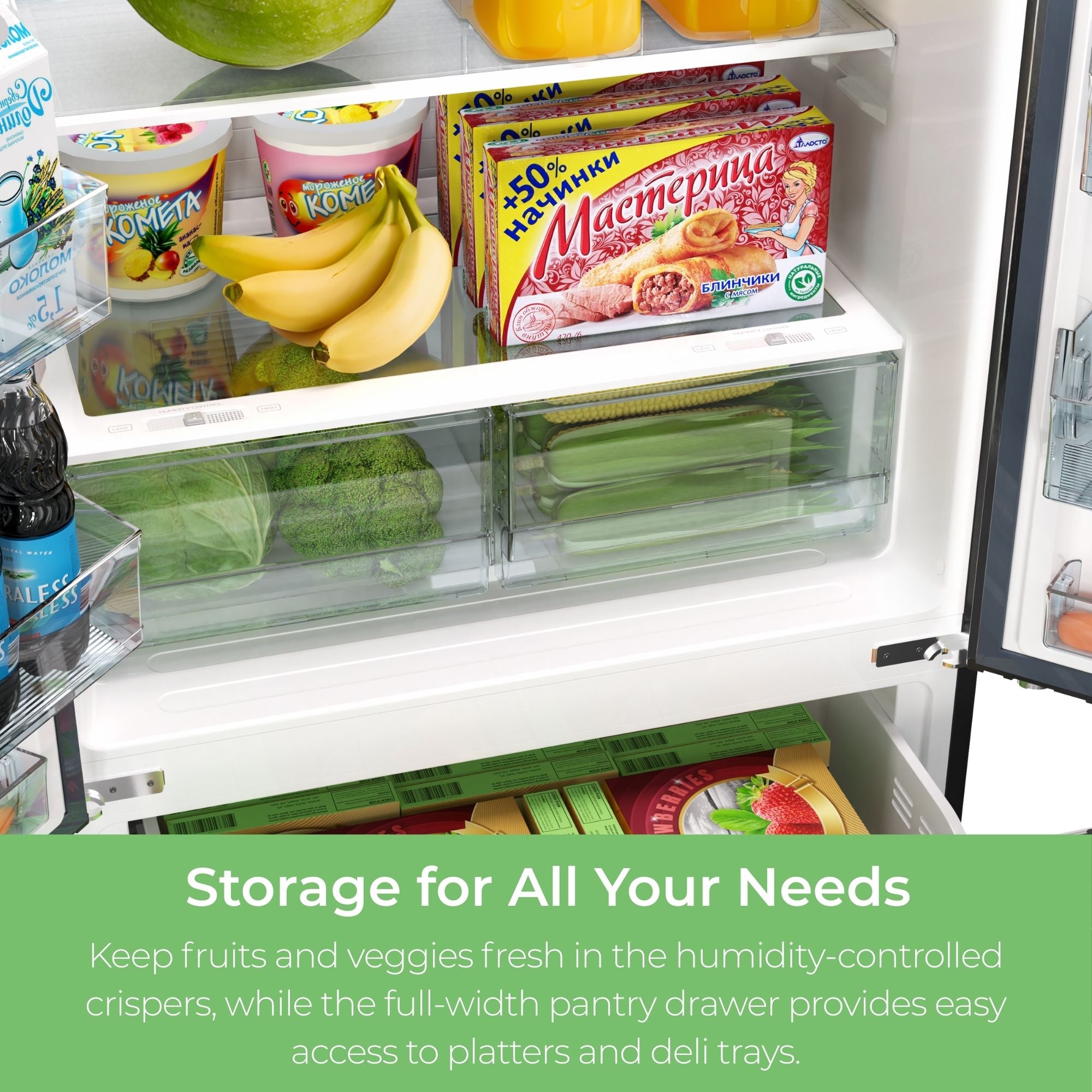 Kenmore 508 L French Door Refrigerator, Stainless Steel, Adjustable Glass Shelves, Quiet Energy-Efficient Inverter Compressor, Frost-Free Freezer, Energy Star Certified