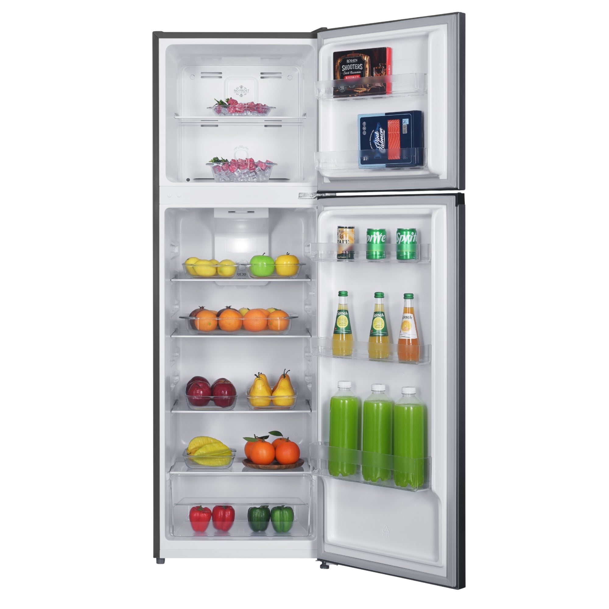 Kenmore 247L Top Mount Refrigerator Frost Free Stainless Steel Look Fridge Freezer Reversible Door LED Lighting Multi Air Flow 3.5 Star Energy AU
