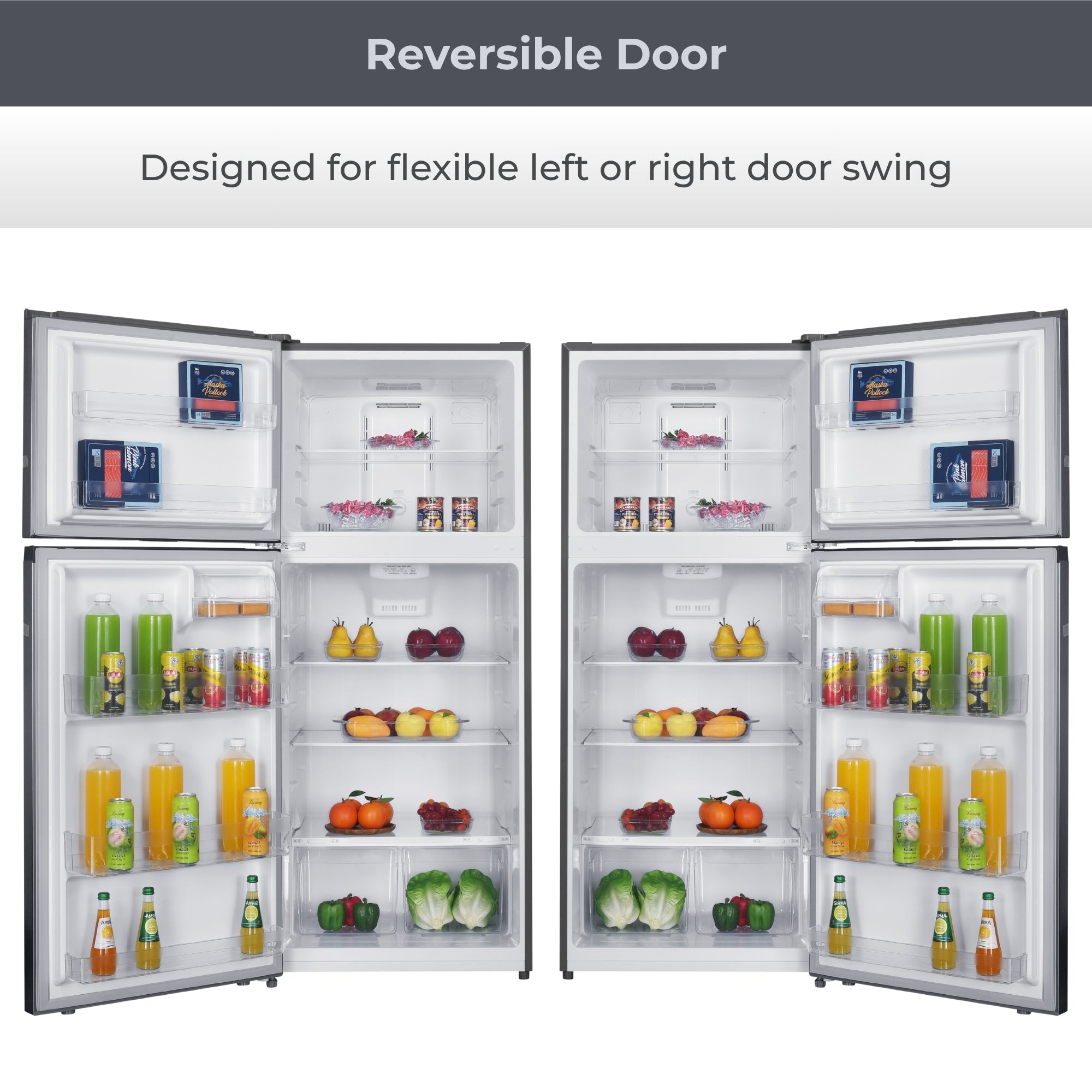 Kenmore 498L Top Mount Refrigerator Frost Free Stainless Steel Look Fridge Freezer Large Capacity LED Lighting Multi Air Flow Reversible Door AU
