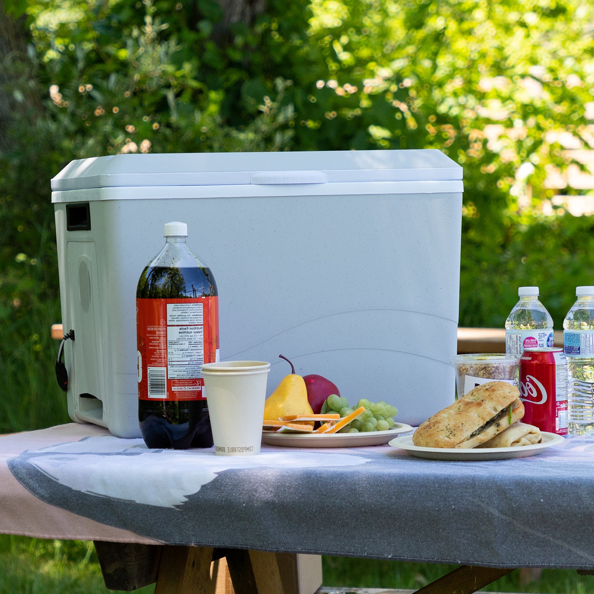 Koolatron Mini Fridge 12V Electric Iceless Cooler and Warmer, 34L Portable Car Fridge Refrigerator For Travel, Trucking and Camping (Grey)