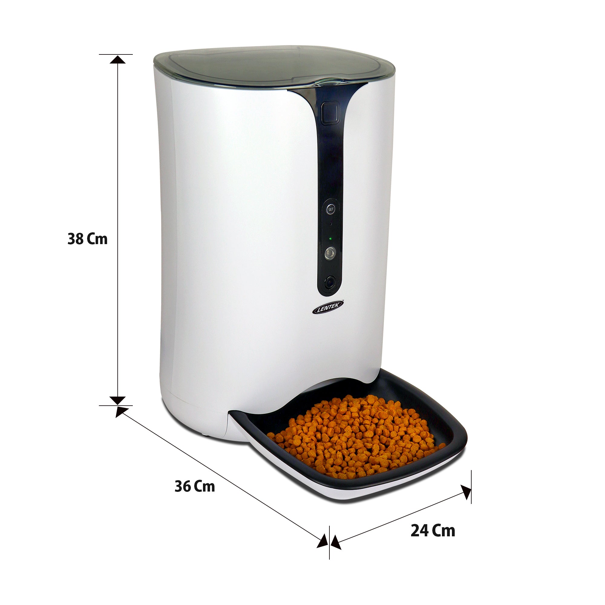 Lentek Smart Pet Feeder with 720p HD Video, 2-Way Audio, Programmable WiFi Pet Food Dispenser, Automatic Portion Control, App Control