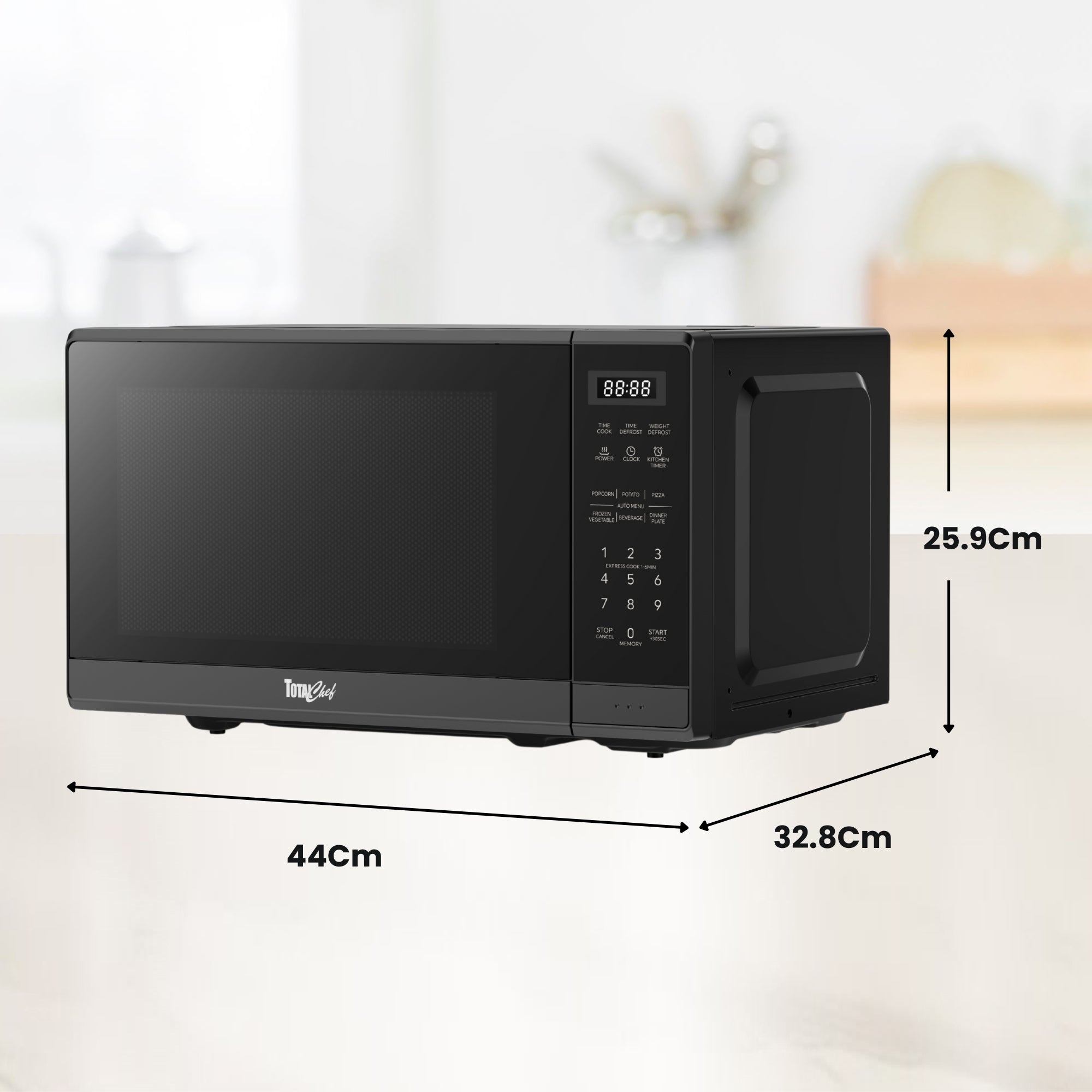 Total Chef 700W Microwave Oven 20L Black