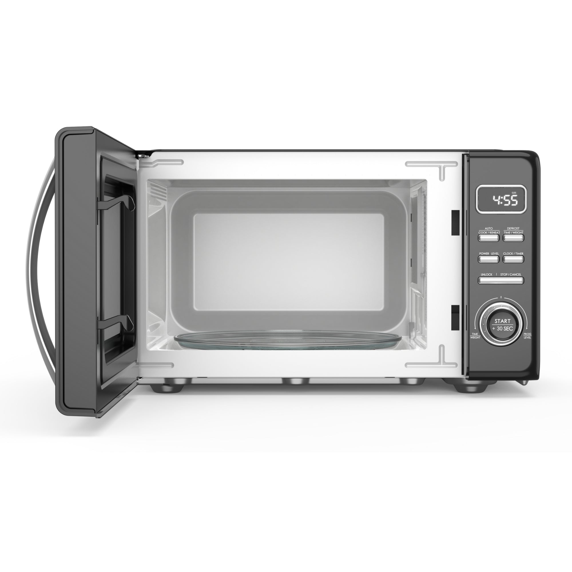 Total Chef Retro Countertop Microwave Oven 25 L– LED Display, Quick-Start, Weight/Time Defrost, 7 Auto Cook & 10 Reheat Presets, Black