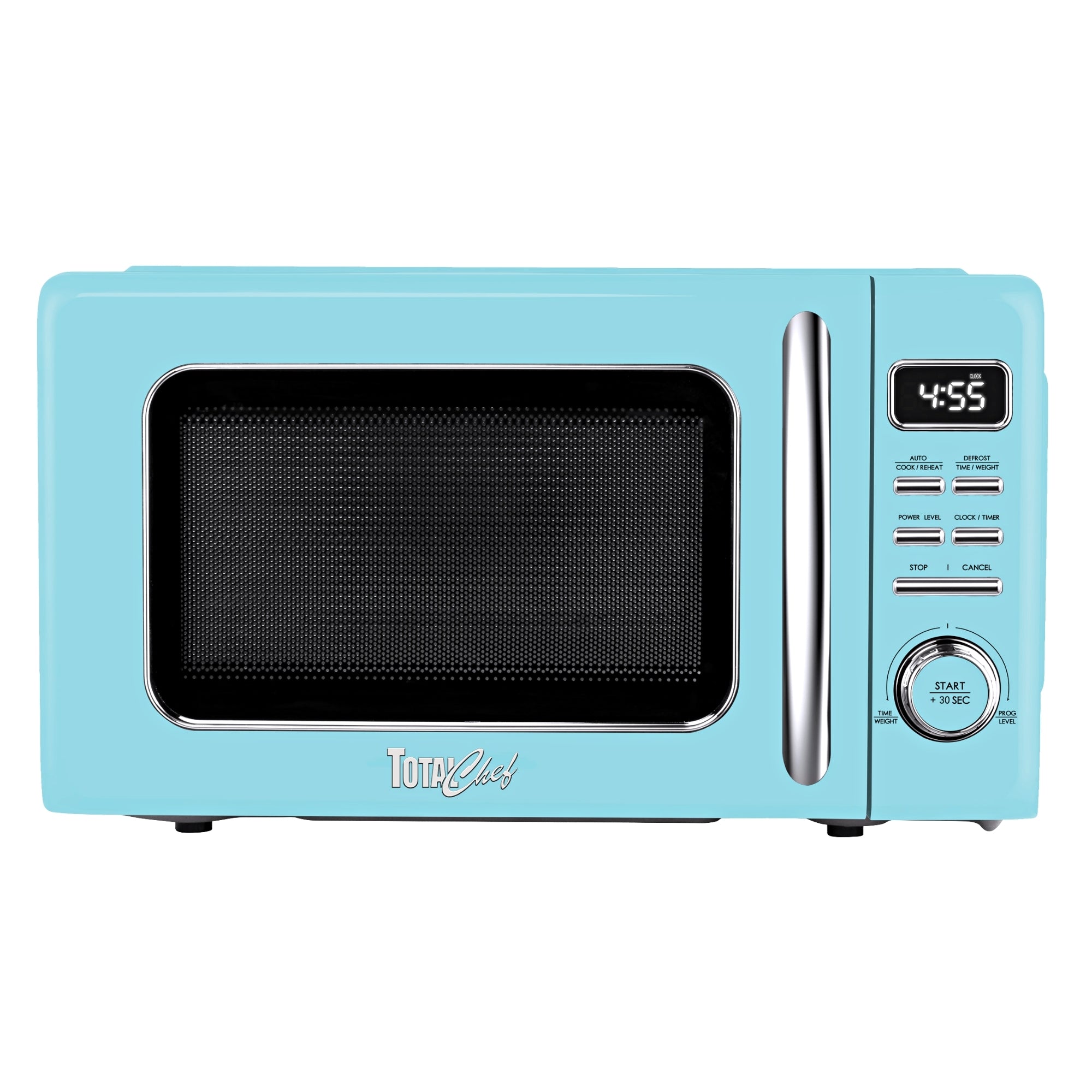 Total Chef Retro Countertop Microwave Oven 25 L – LED Display, Quick-Start, Weight/Time Defrost, 7 Auto Cook & 10 Reheat Presets, Blue