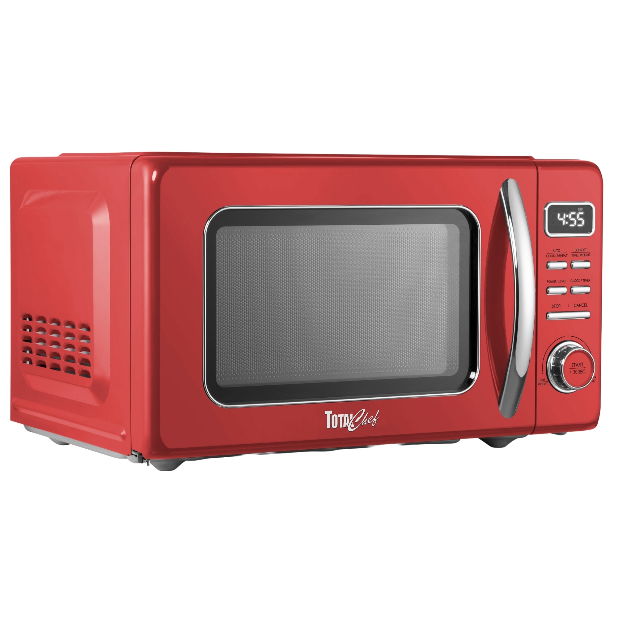 Total Chef Retro Countertop Microwave Oven 25 L – LED Display, Quick-Start, Weight/Time Defrost, 7 Auto Cook & 10 Reheat Presets, Red