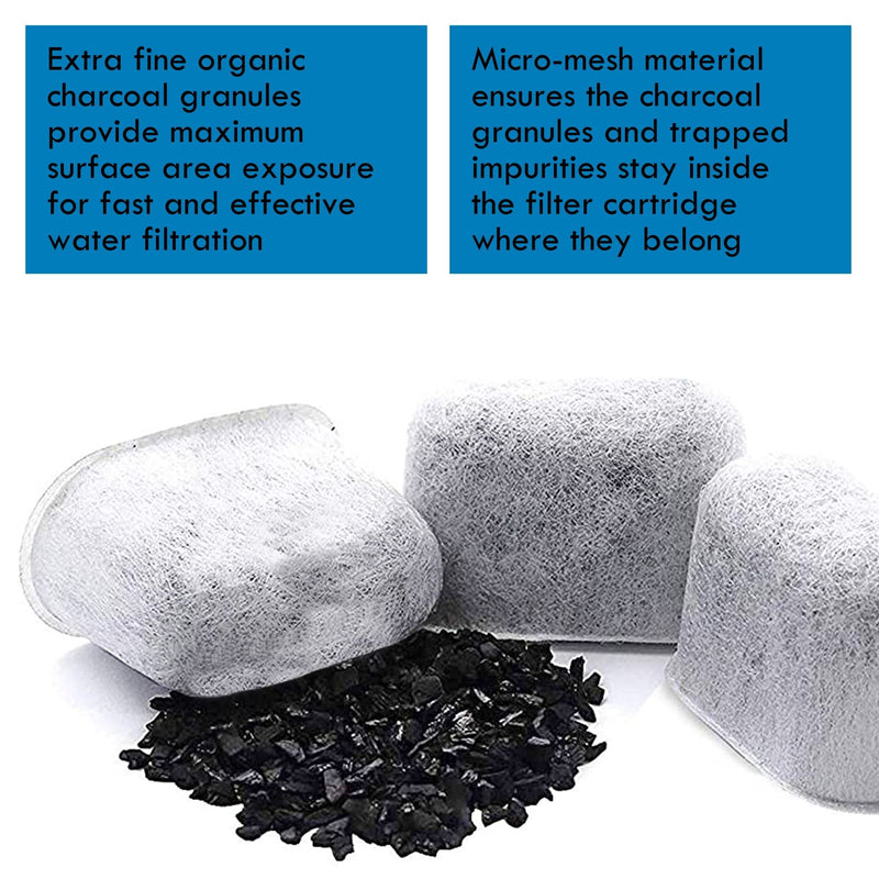 Koolatron Universal Fit Charcoal Water Filters for Coffee Makers, 12 Pack, Replacement Cartridges for Drip Coffeemaker, Activated Charcoal Filtration, Compatible with Most Brands