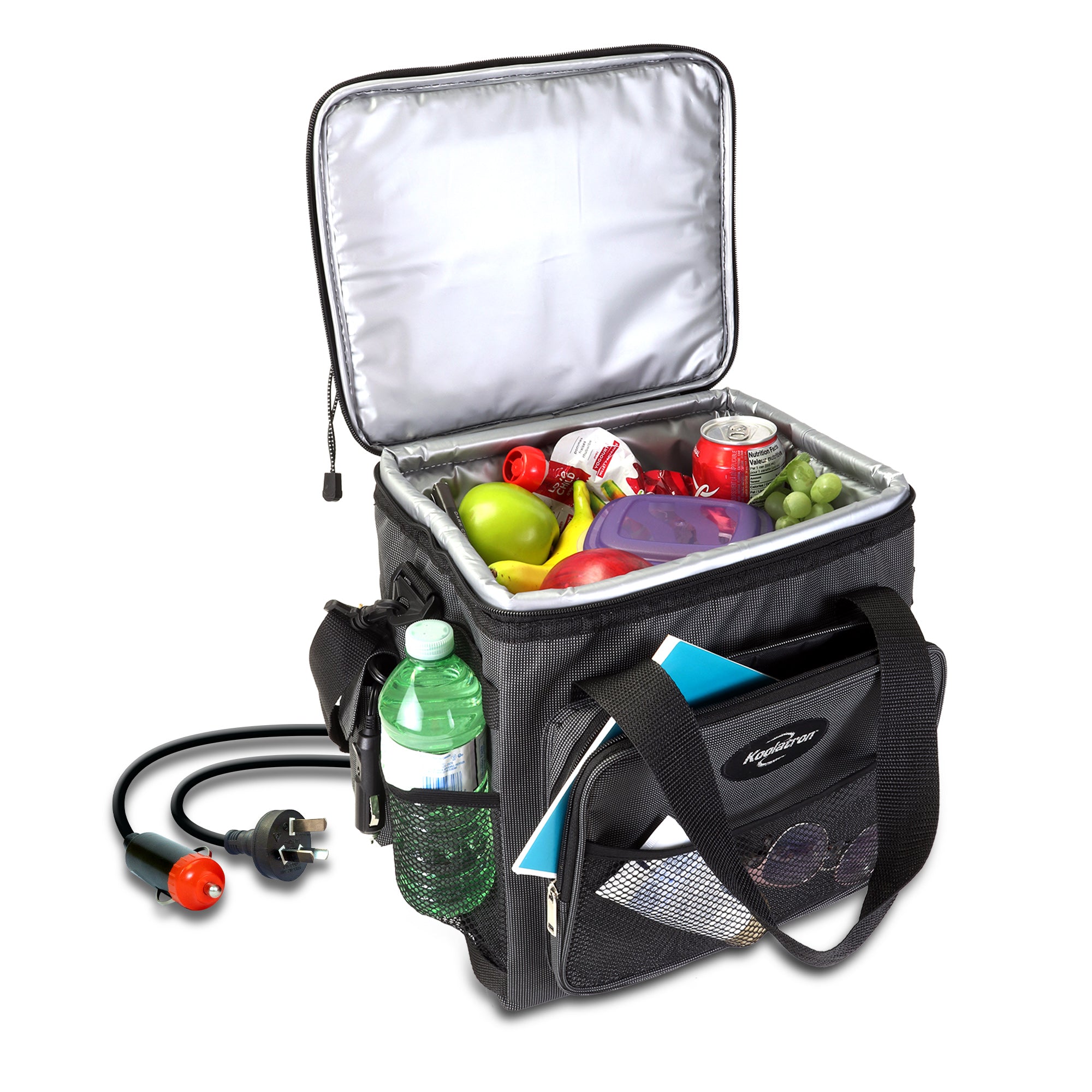 Koolatron 12V Electric Cooler Bag 25L Portable Car Fridge, Thermoelectric Soft Cooler with Adjustable Strap, Foldable Iceless Cooler Bag for Car, Camping, Travel