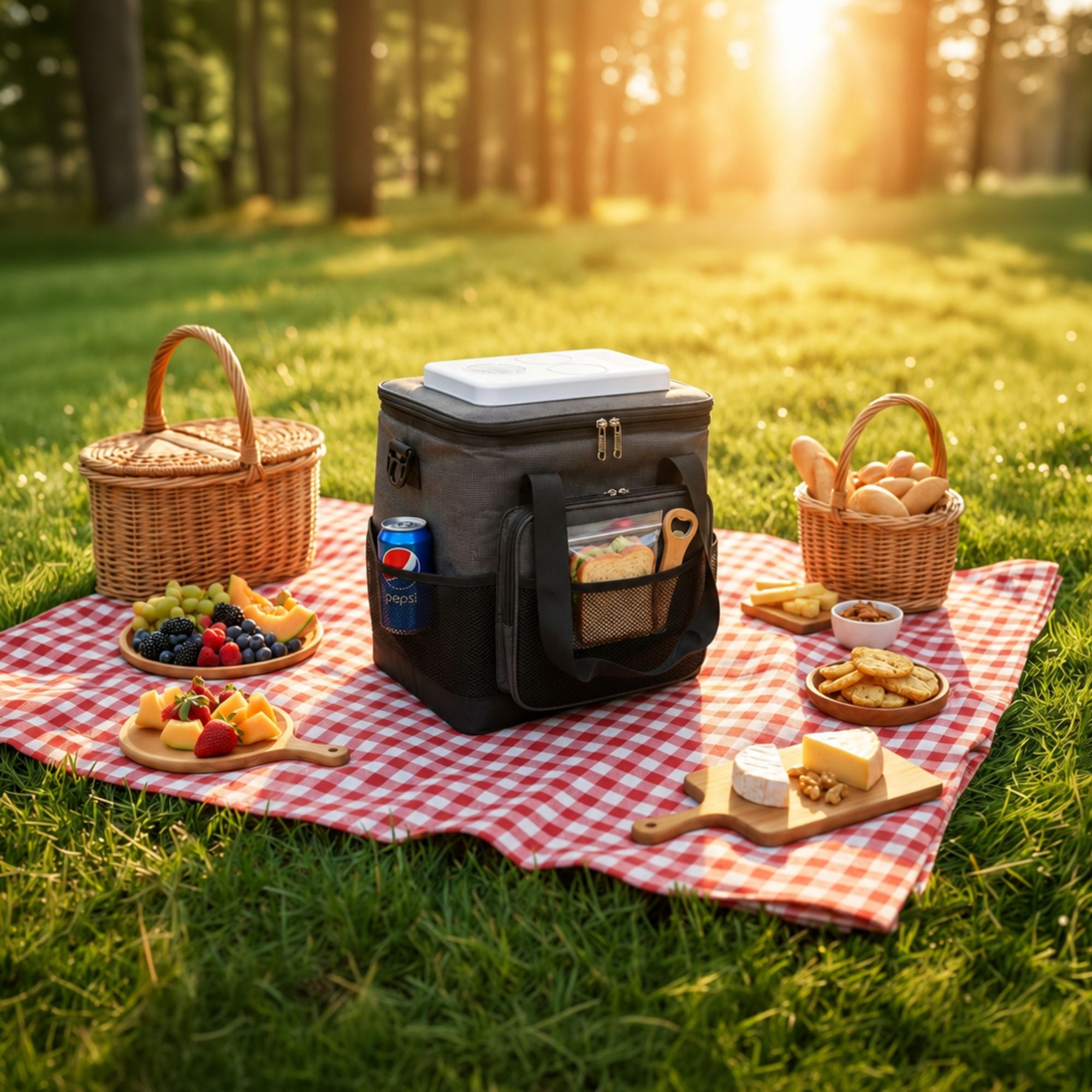 Koolatron 12V Electric Cool Bag 13L Portable Car Fridge, Thermoelectric Soft Cool Box with Adjustable Strap, Foldable Iceless Cool Bag for Car, Caravan & Camping Travel