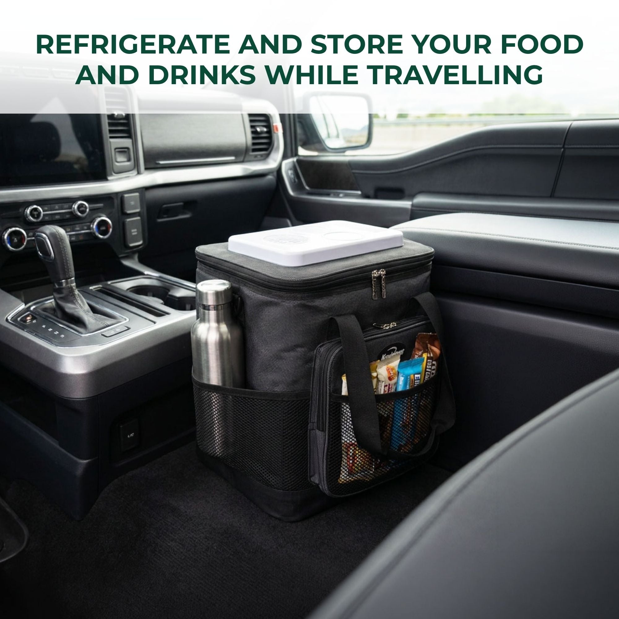 Koolatron 12V Electric Cool Bag 13L Portable Car Fridge, Thermoelectric Soft Cool Box with Adjustable Strap, Foldable Iceless Cool Bag for Car, Caravan & Camping Travel