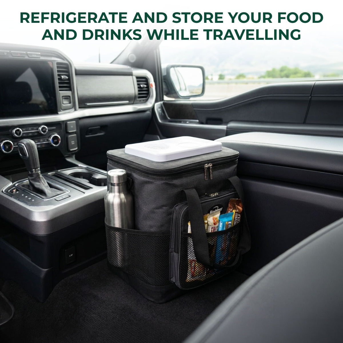 Koolatron 12V Electric Cool Bag 13L Portable Car Fridge, Thermoelectric Soft Cool Box with Adjustable Strap, Foldable Iceless Cool Bag for Car, Caravan & Camping Travel