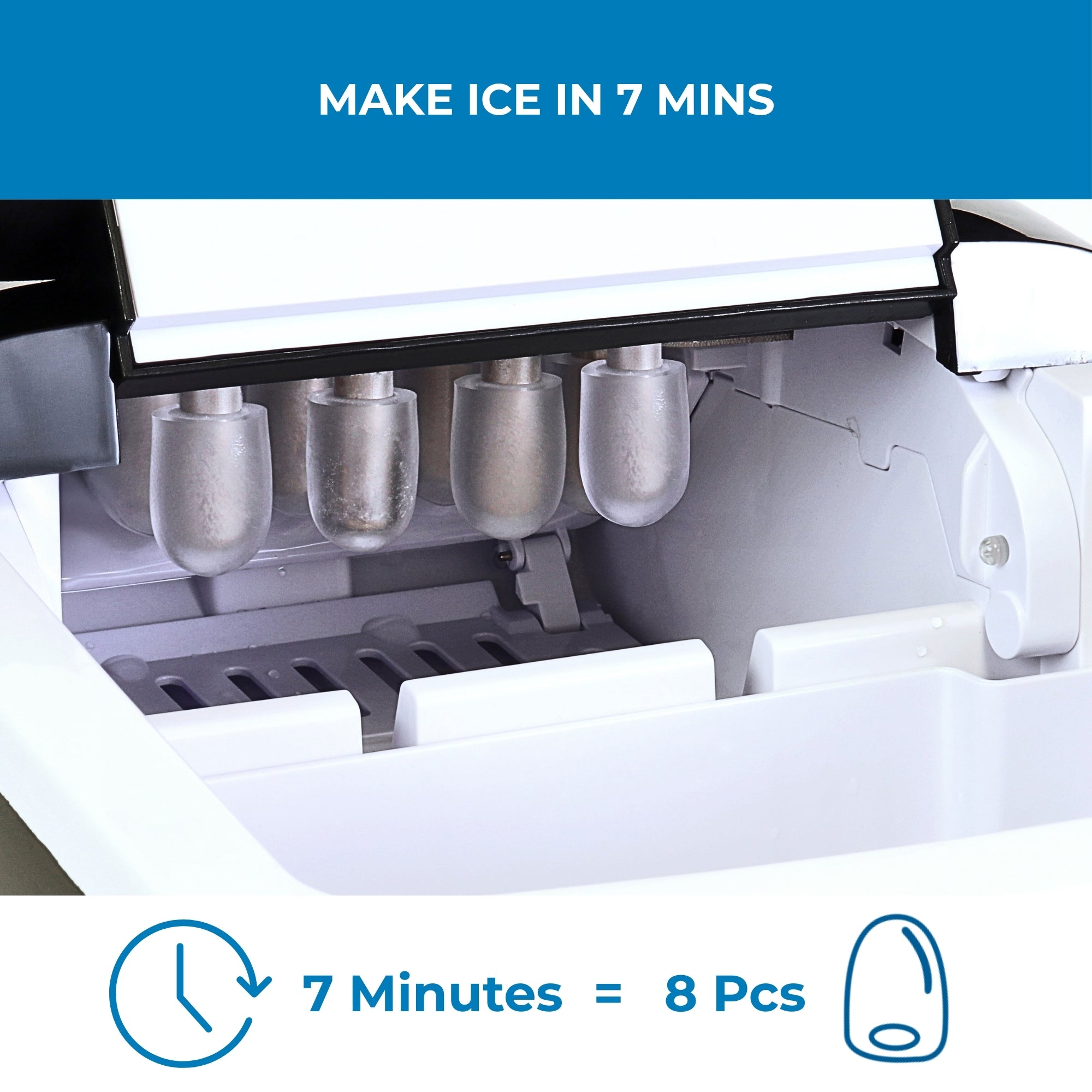 Koolatron Countertop Ice Machine | Portable Ice Maker | 12 kg of ice each day | 8 Ice Cubes Ready in 7 mins | 2 Sizes Of Ice Pellets | Ice Scoop & Basket Included | Self-Cleaning | Black