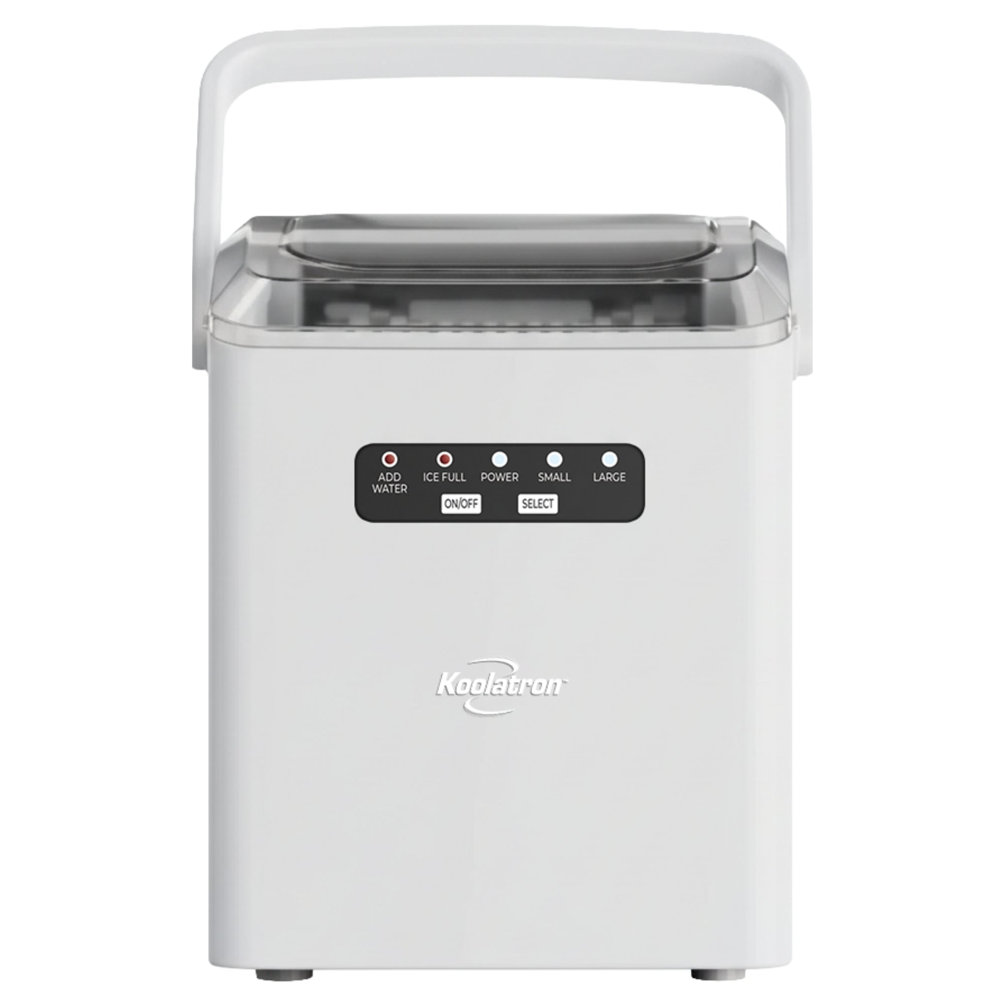 Koolatron Countertop Ice Machine | Portable Ice Maker | 12 kg of ice each day | 8 Ice Cubes Ready in 7 mins | 2 Sizes Of Ice Pellets | Ice Scoop & Basket Included | Self-Cleaning | White