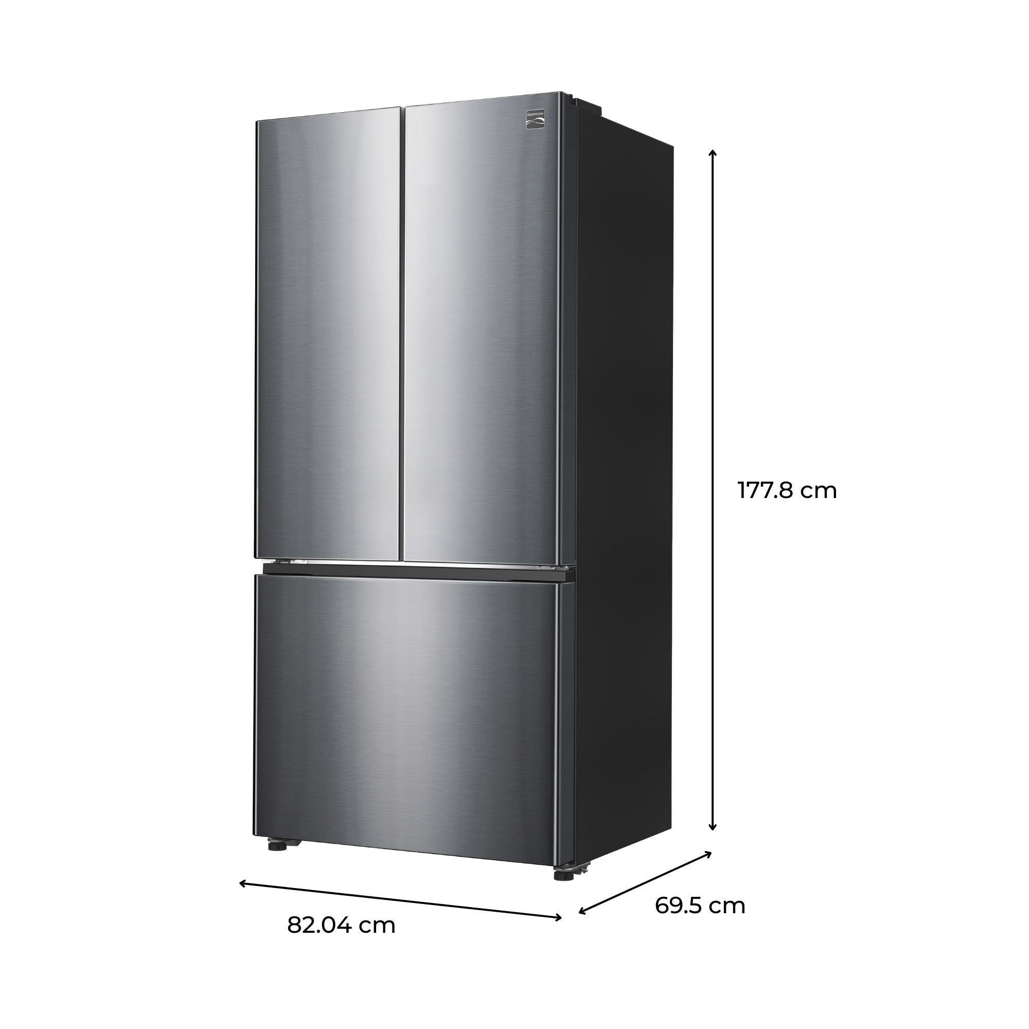 Kenmore 508 L French Door Refrigerator, Stainless Steel, Adjustable Glass Shelves, Quiet Energy-Efficient Inverter Compressor, Frost-Free Freezer, Energy Star Certified