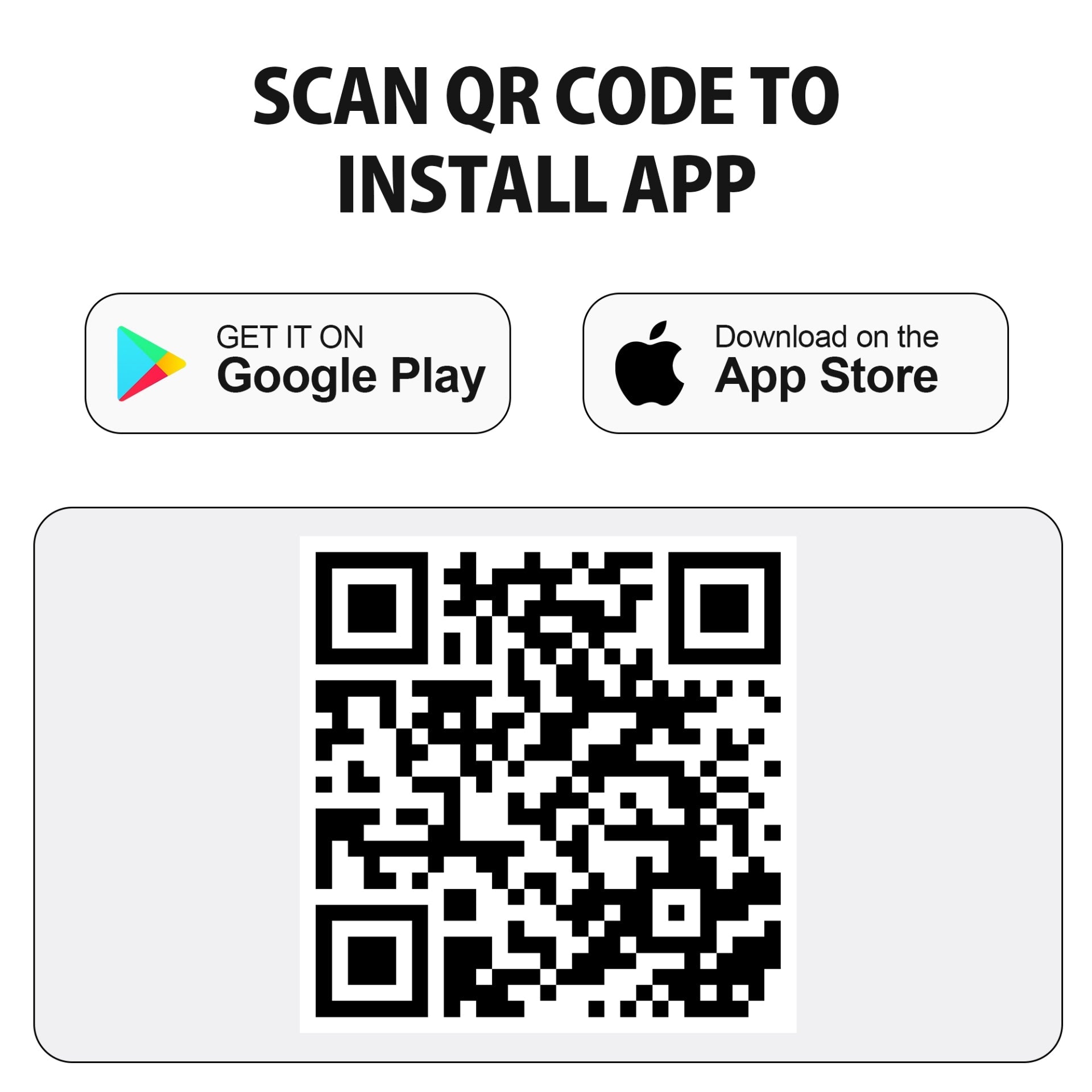 PT01 Lentek Smart Pet Treat Tosser with HD Video, 2-Way Audio - QR code with Google Play Store and Apple App Store logos above and text reading Scan QR code to install app
