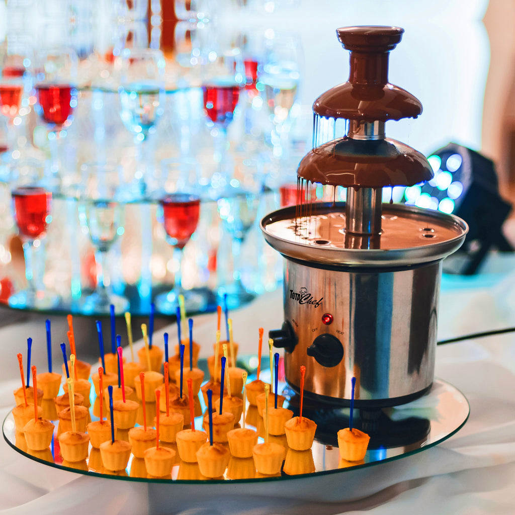 Total Chef Chocolate Fondue Fountain | 3 Tier | Stainless Steel