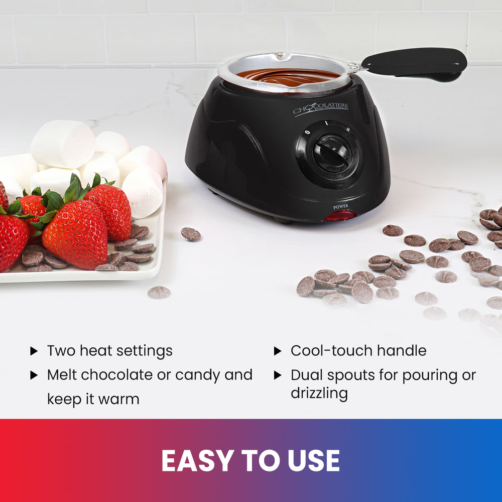 Total Chef Chocolatiere Mini Fondue Pot | Candy-Maker | Black