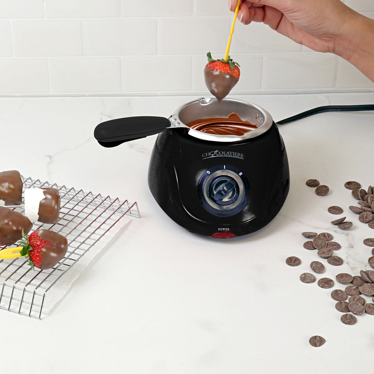Total Chef Chocolatiere Mini Fondue Pot | Candy-Maker | Black